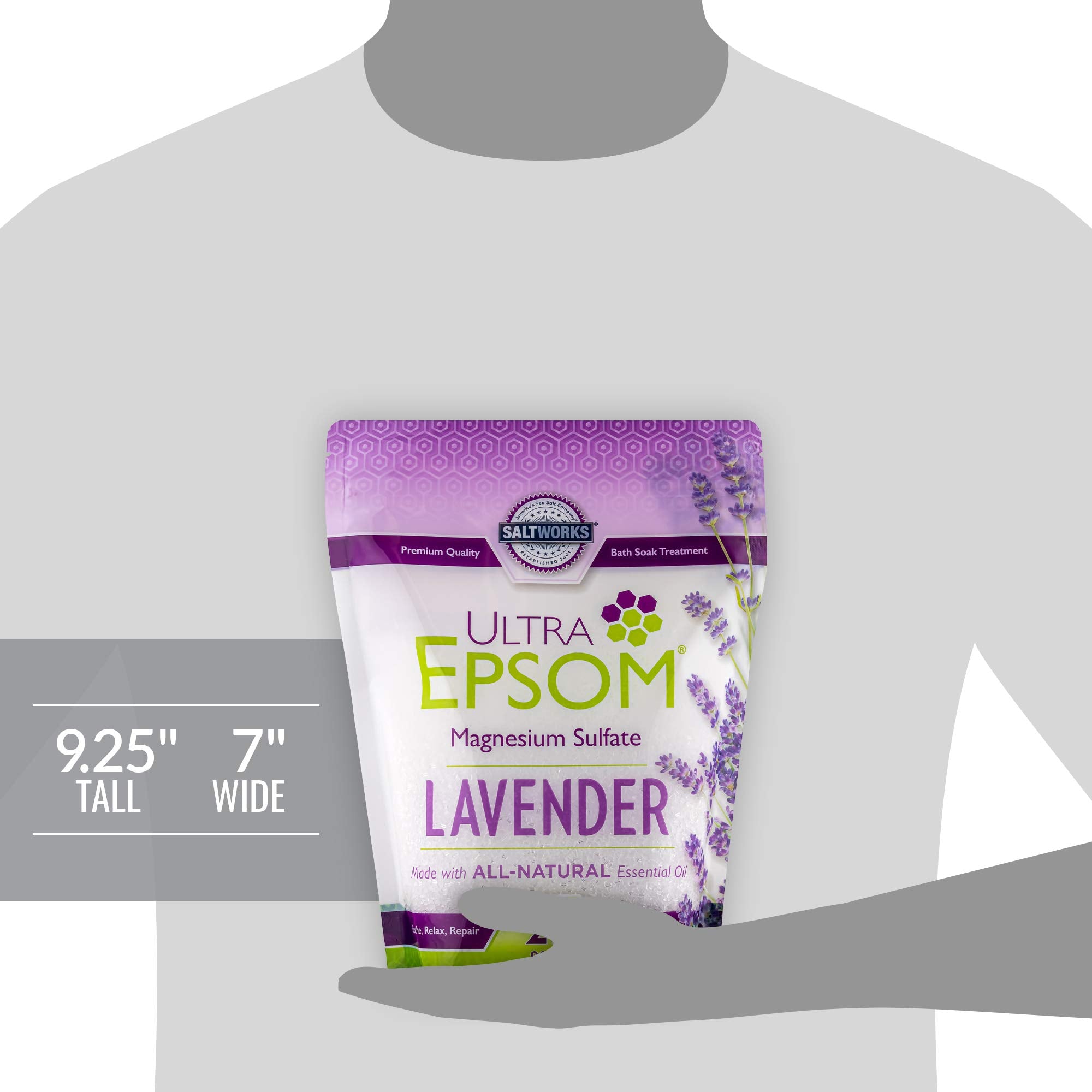 Lavender Epsom Bath Salt — 2 lb Resealable Bag — Image 5