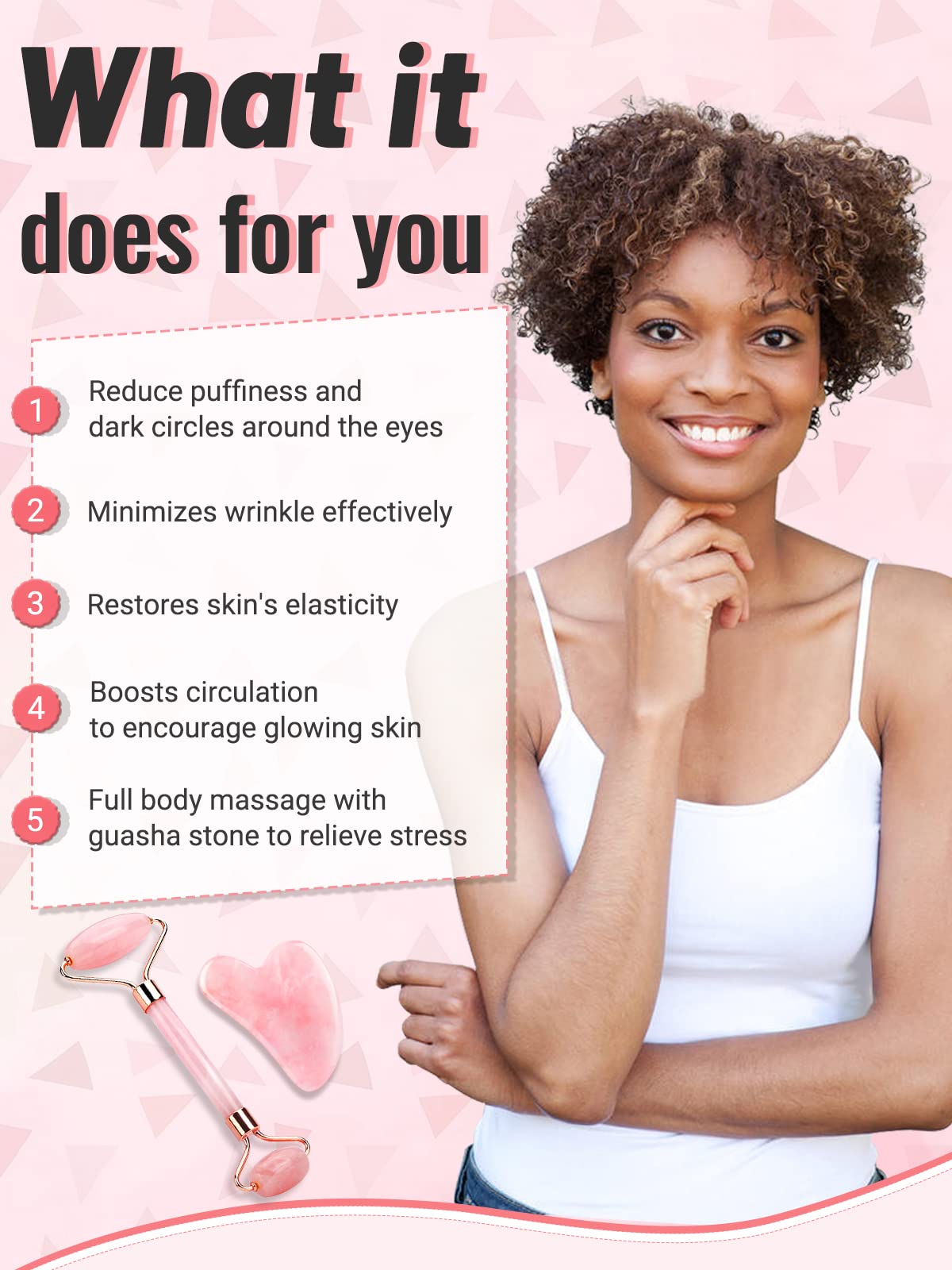 Jade Roller & Gua Sha Facial Massage Set — Anti-Aging Tools — Image 3