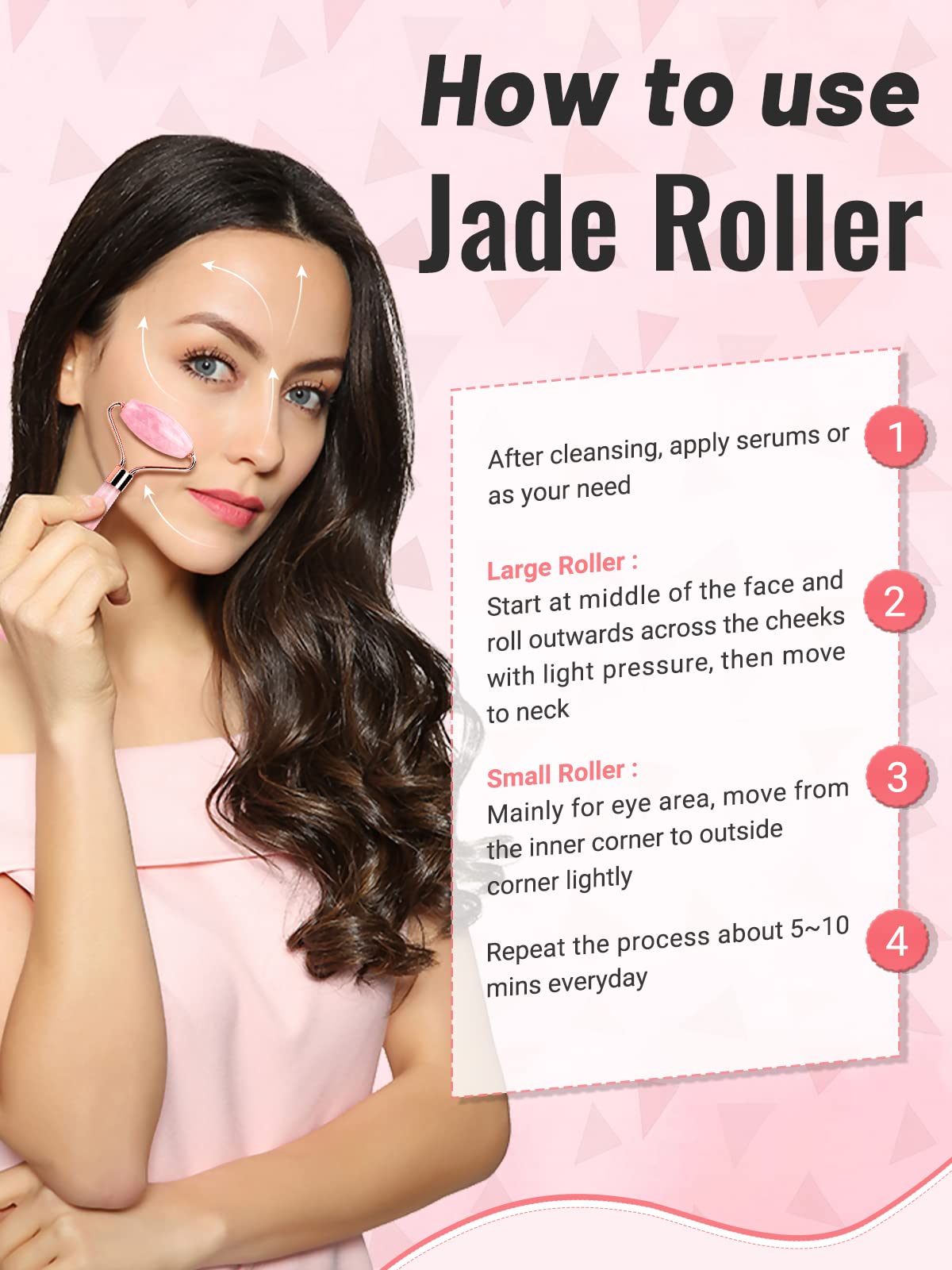 Jade Roller & Gua Sha Facial Massage Set — Anti-Aging Tools — Image 4
