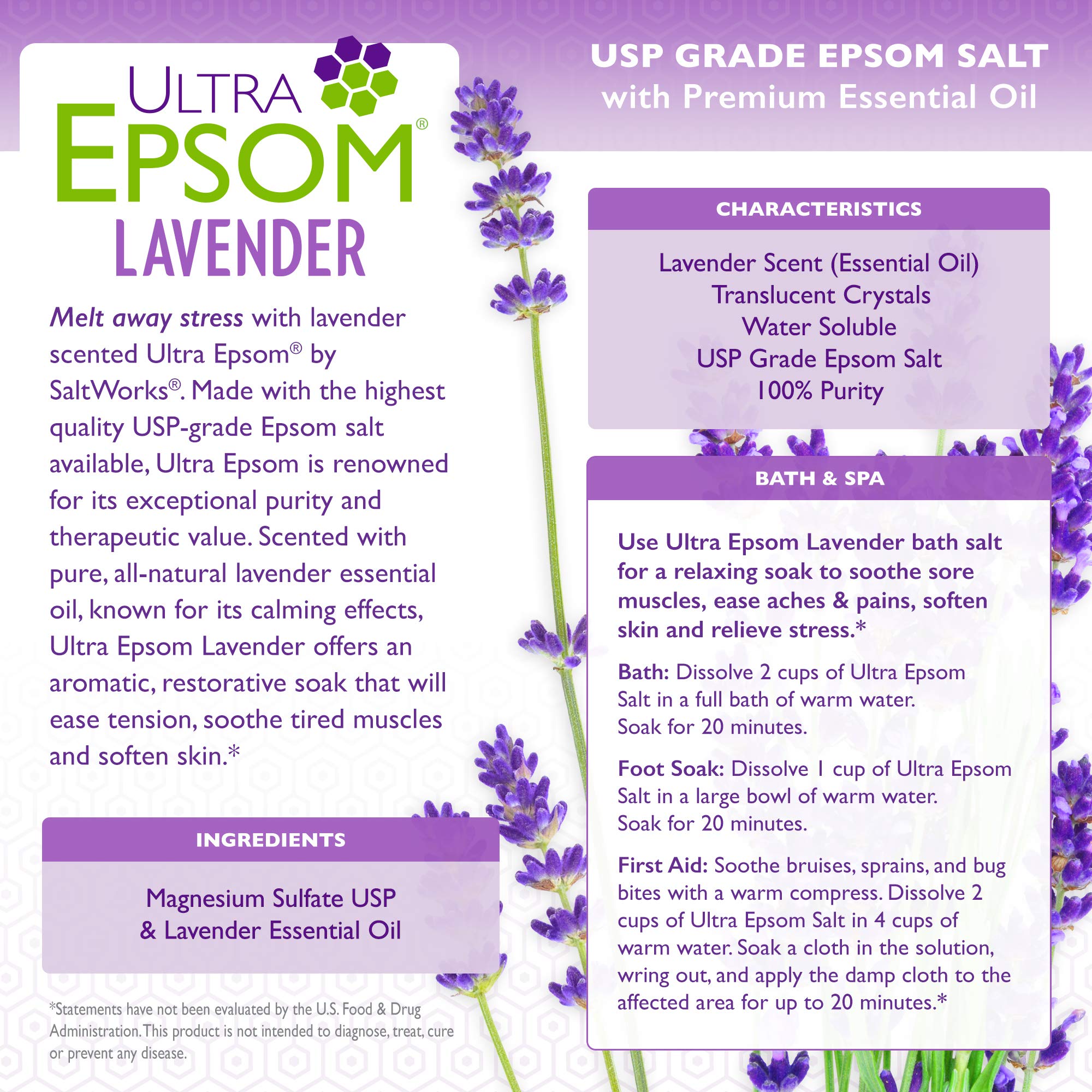Lavender Epsom Bath Salt — 2 lb Resealable Bag — Image 3